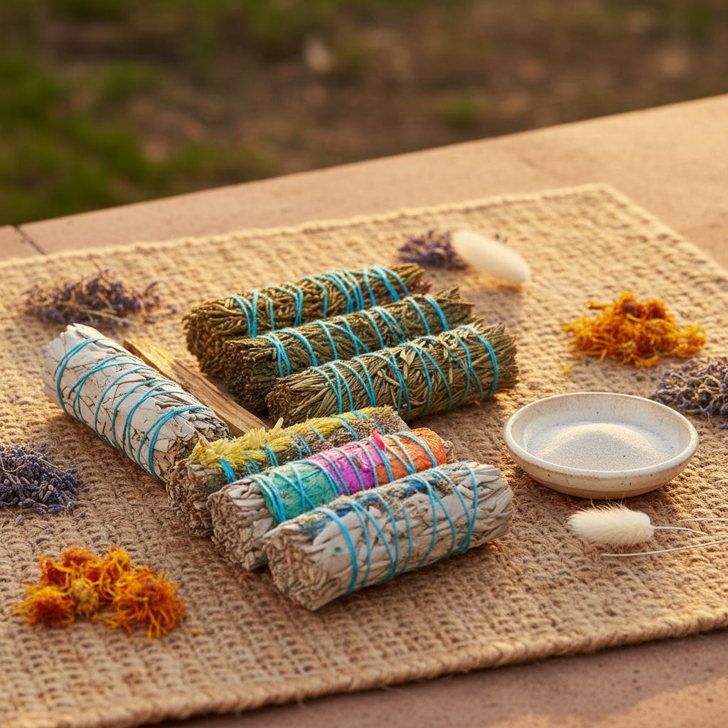 10 Sage Smudge Sticks Kit bundle of sage smudge sticks for spiritual cleansing, energy clearing, and home blessing rituals.