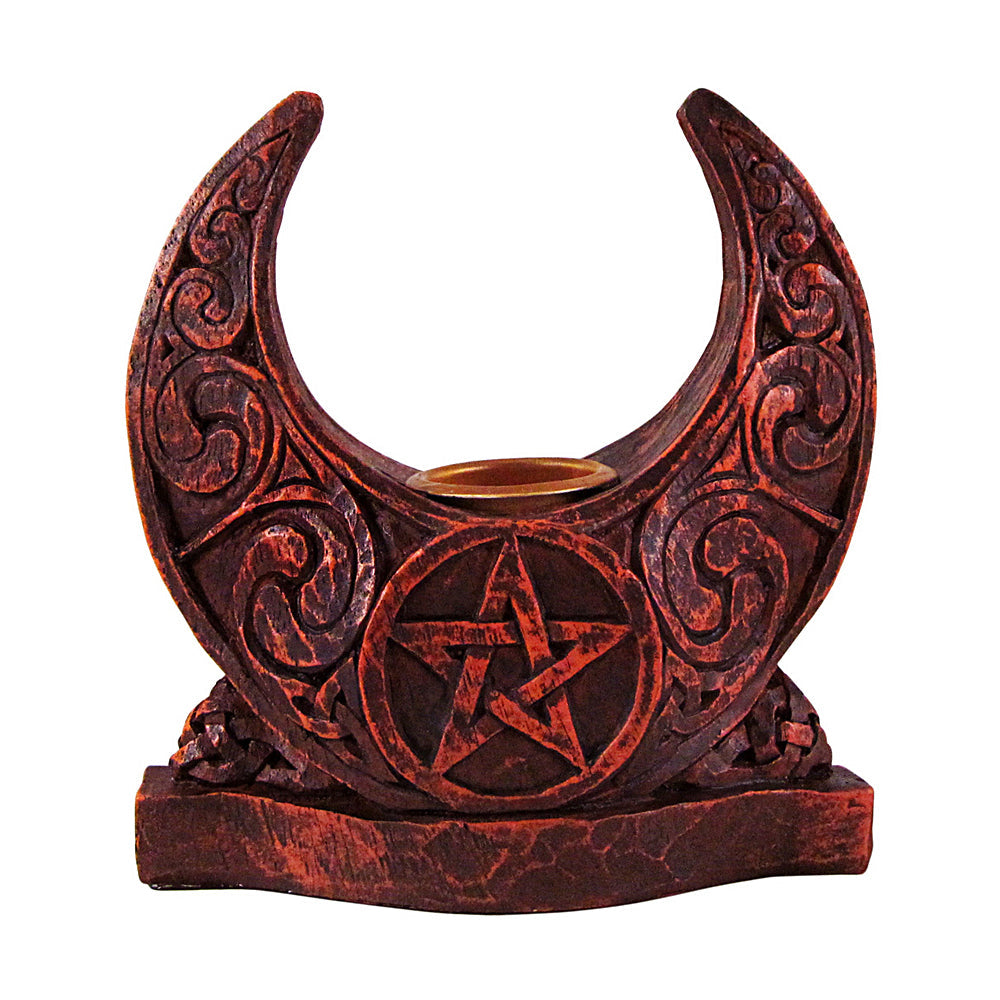 Pentacle Moon Candle Holder