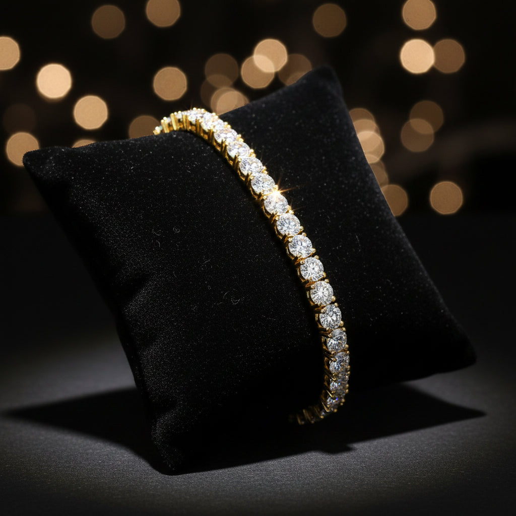 18K Gold-Plated Zircon Tennis Bracelet jewelry bracelet for elegant daily wear, formal styling, and gift giving.