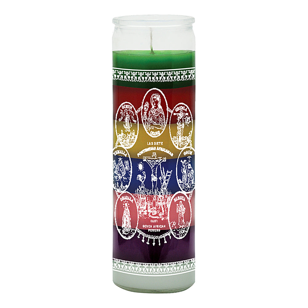 7 Day 7 African Powers fixed candle, 8.125 inches, seven colors