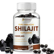 Bottle of Pslalae Pure Himalayan Shilajit Supplement with black stones on a white background