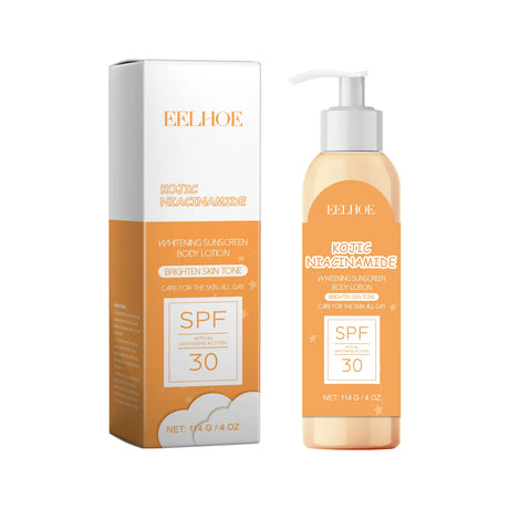 Eelhoe sunscreen lotion and packaging on a white background