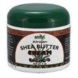 Jar of African Shea Butter Cream with green lid on a white background