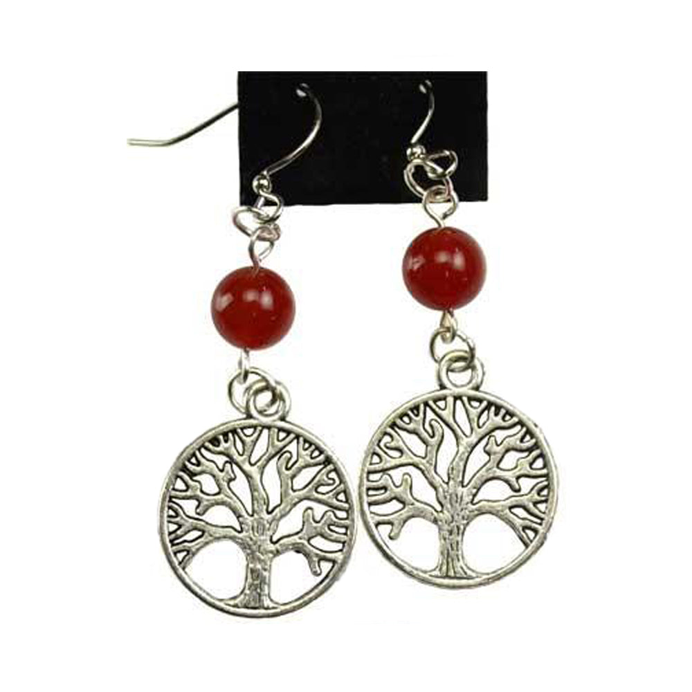 Tree of Life Earring - Carnelian