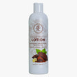 Cocoa butter lotion bottle with branding on a white background