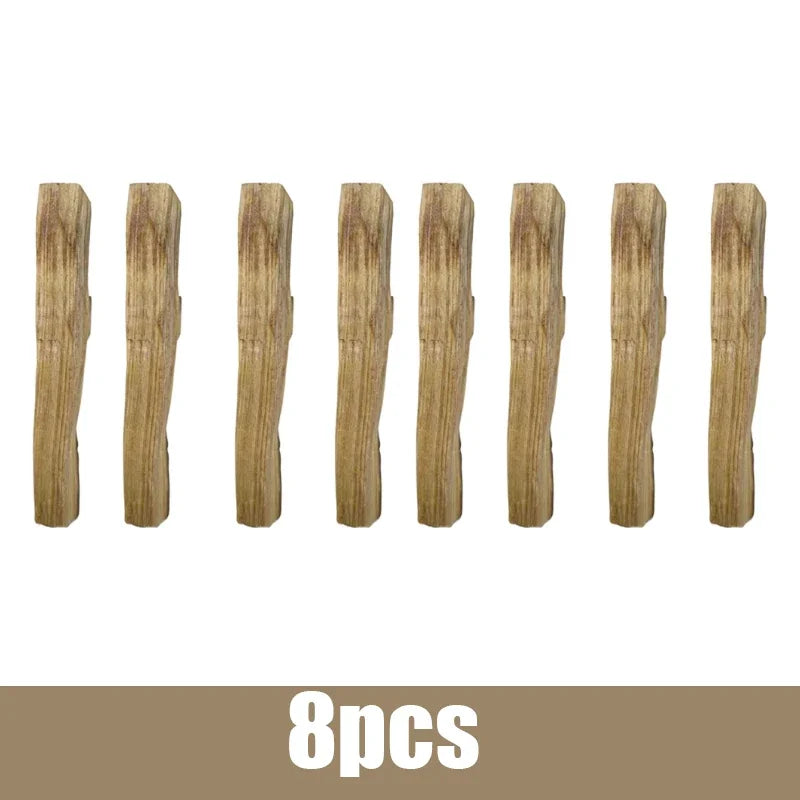Eight wooden stakes on a white background with '8pcs' text below.