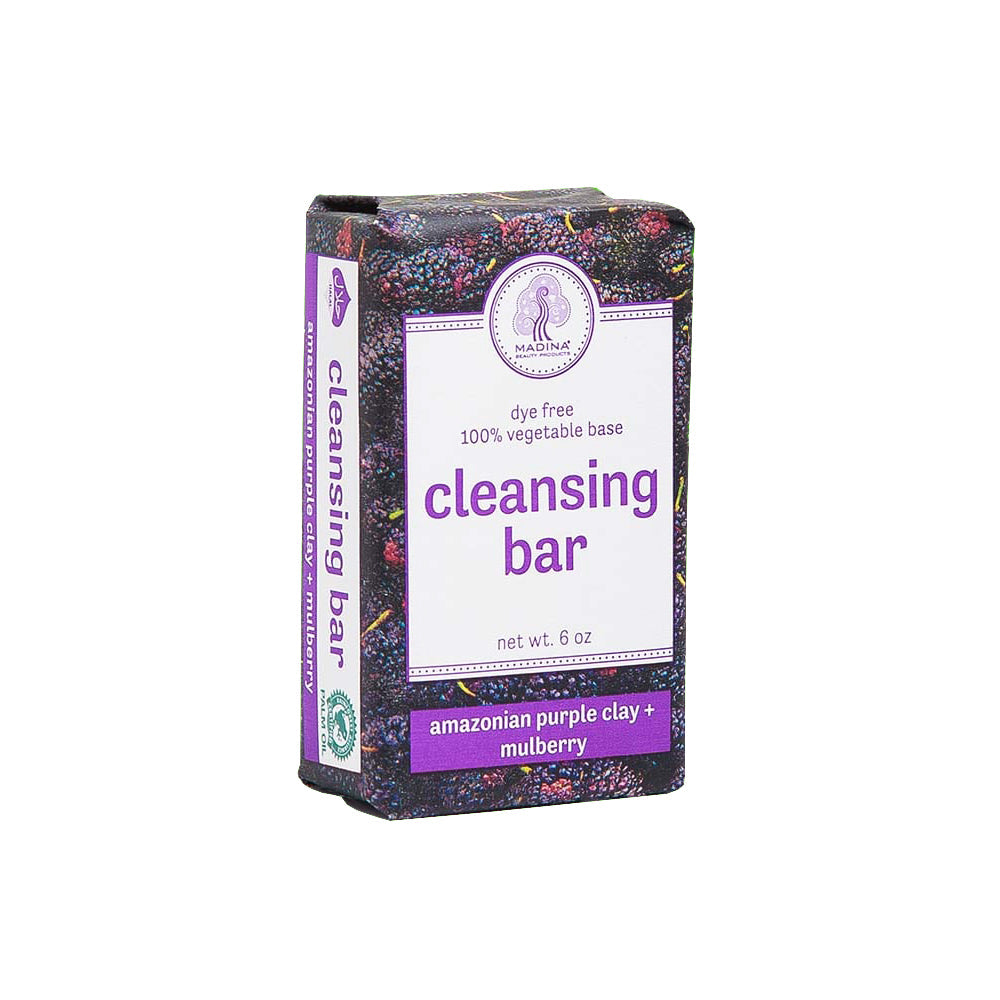 Savon nettoyant Madina à l'argile violette d'Amazonie et au mûrier