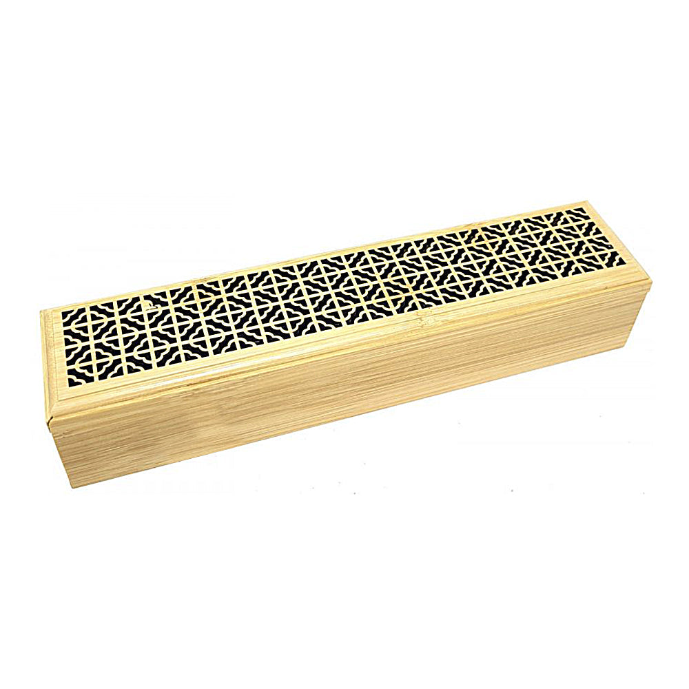 Natural Finish Wood Incense Box Burner - Large