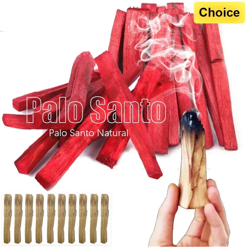 Palo Santo sticks with smoke, a lit stick, and 'Gbbma' branding.