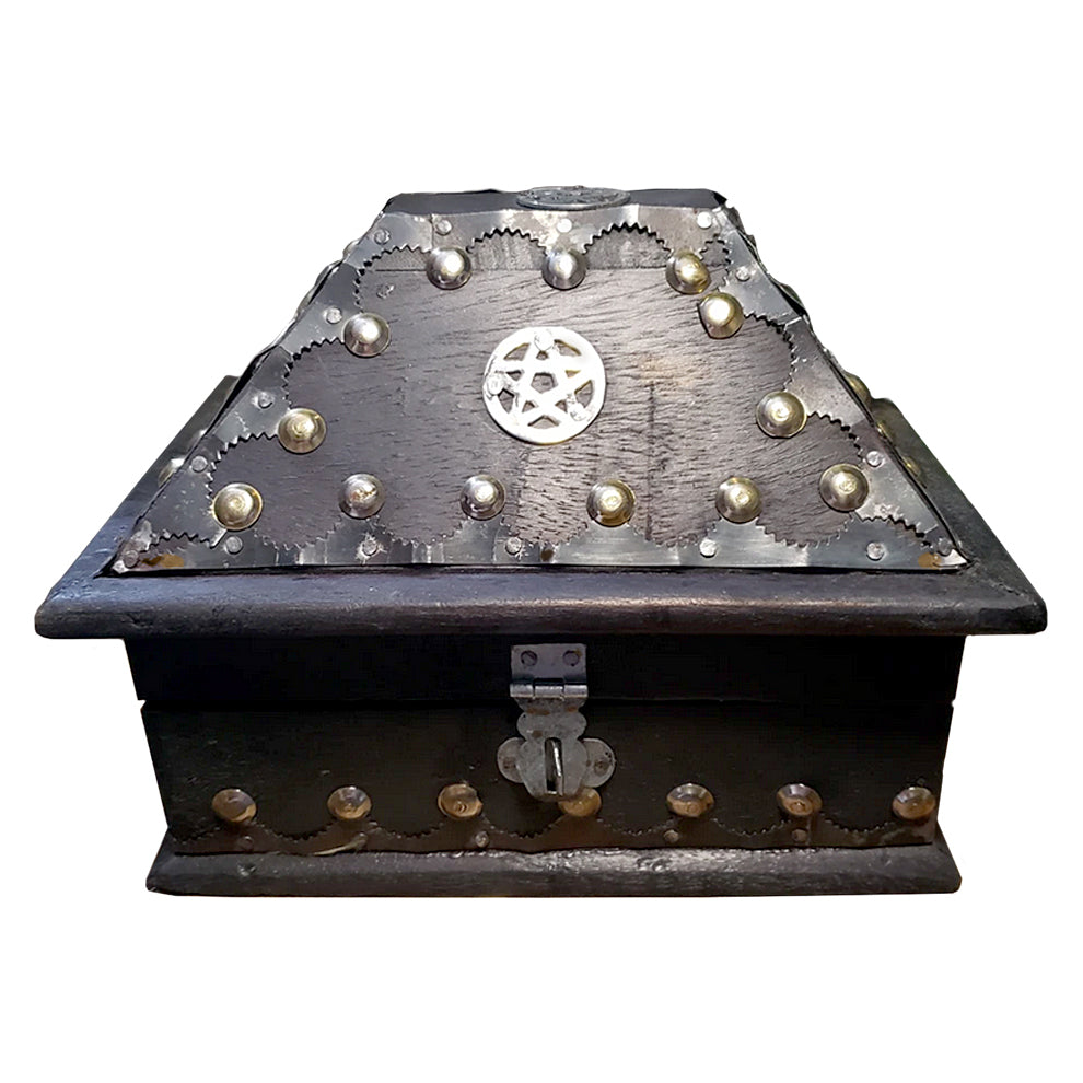 Pentacle Inlaid Black Wood Chest