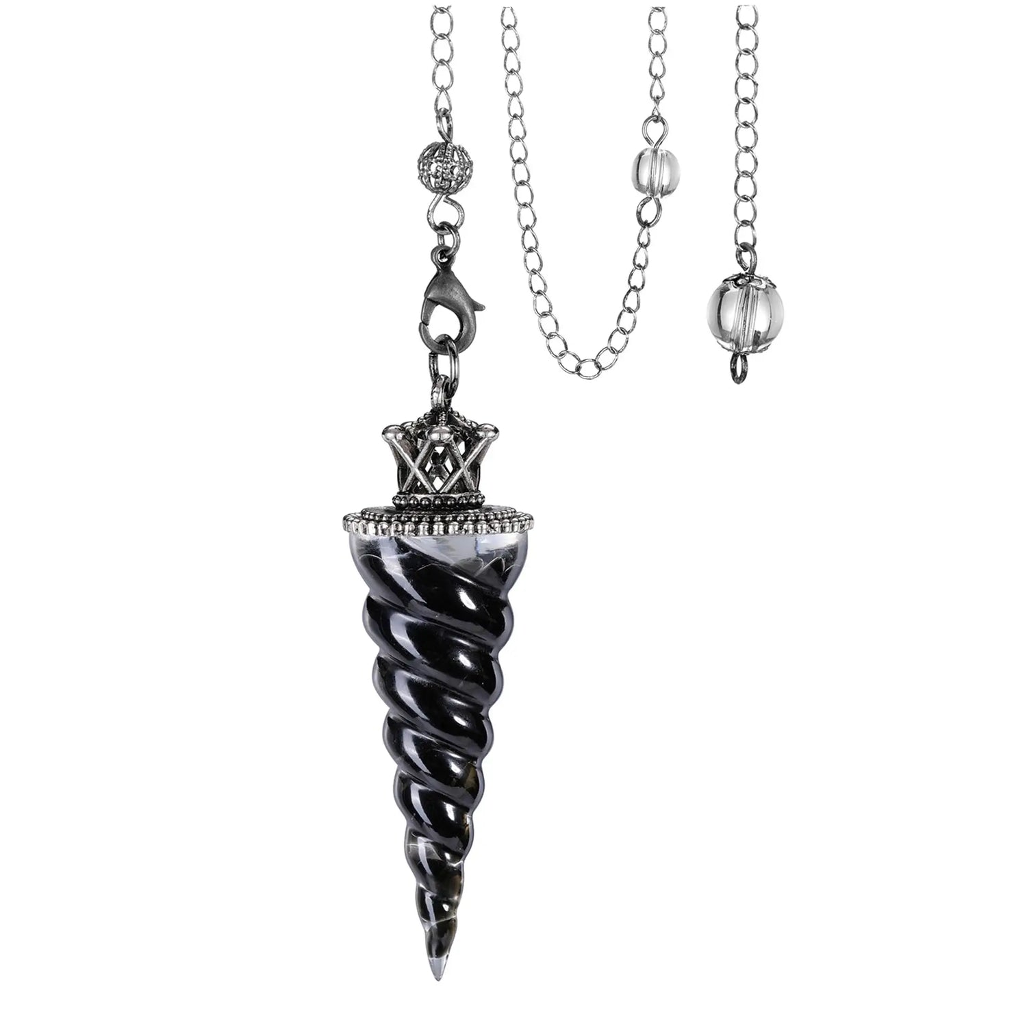 Resin 7-Chakra Aquamarine Crystal Pendulum