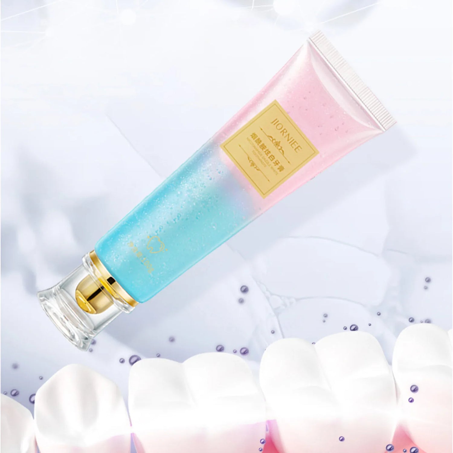 Cosmetic bottle and tube on a textured white background