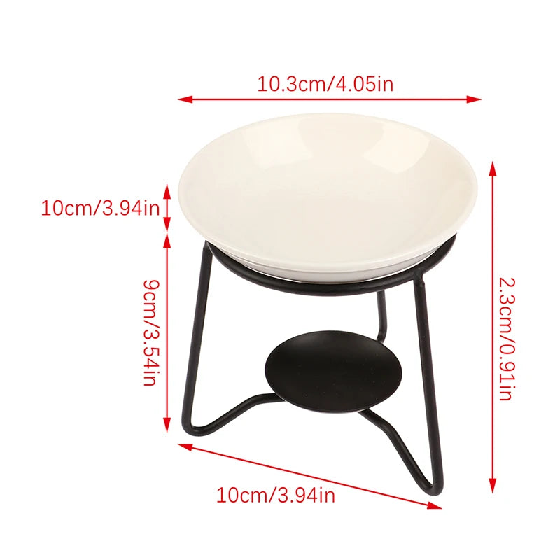 Small round stool with dimensions labeled on a white background