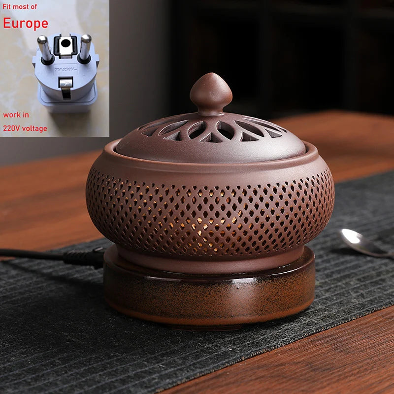 Brûleur d'encens électrique en bois de santal Purple Sand
