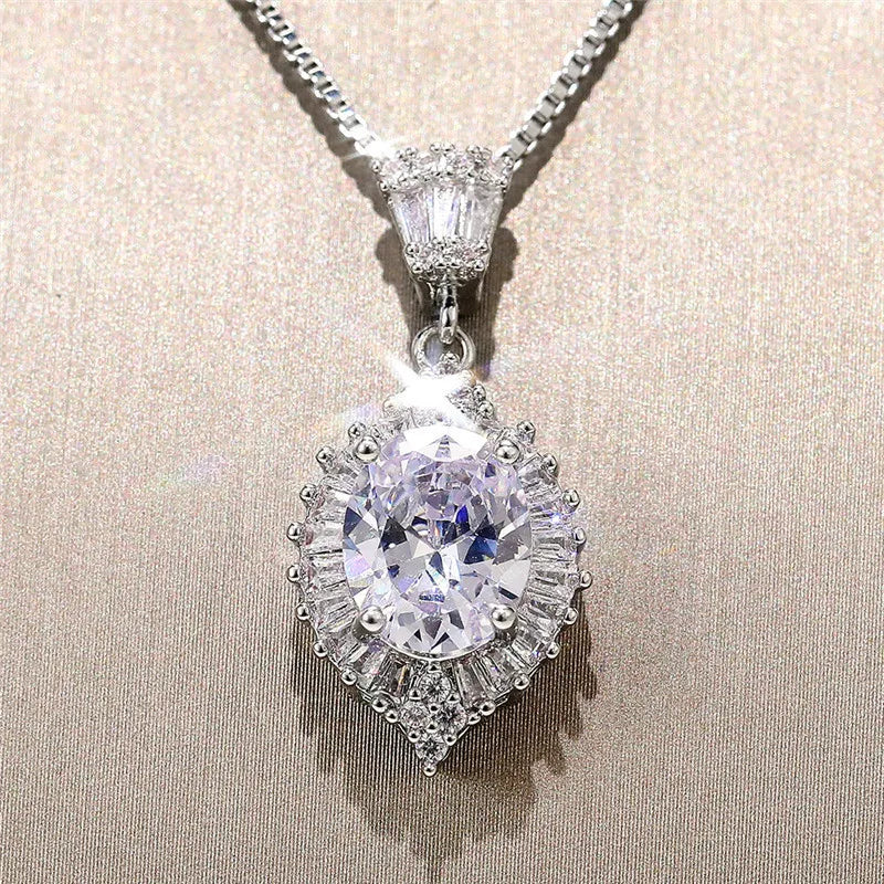 Diamond necklace on a beige background