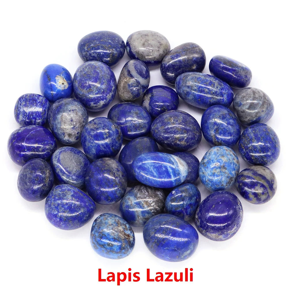 Collection of Lapis Lazuli stones on a white background
