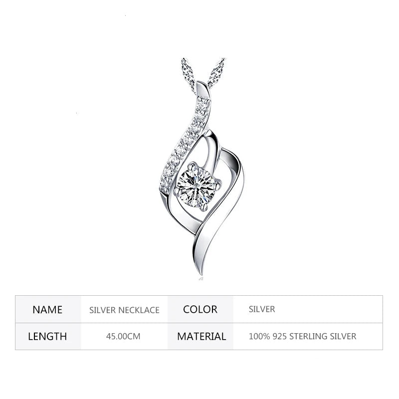 Silver necklace with diamonds on a white background, featuring ZDADAN branding.