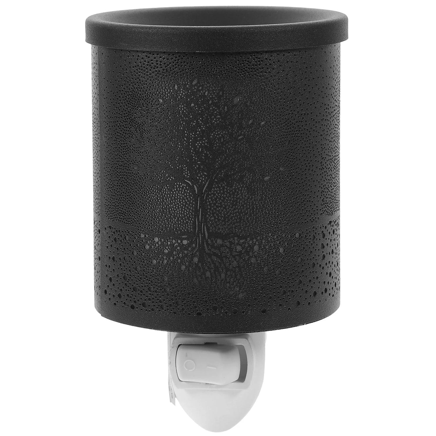 Black textured night light on a white background