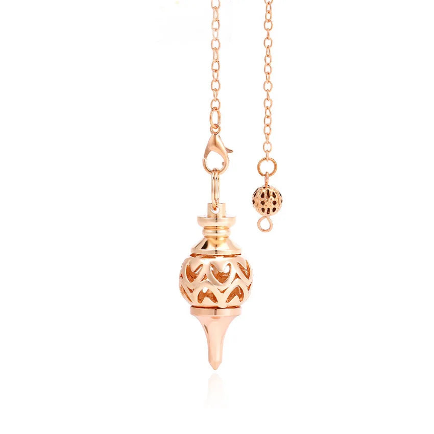 Rose gold decorative hanging ornament on a white background