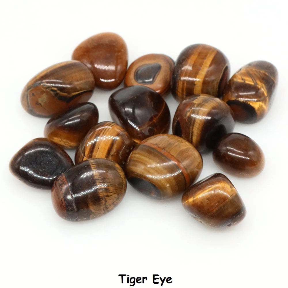 Tiger eye stones on a white background
