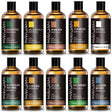 Collection of MayJam essential oil bottles on a white background