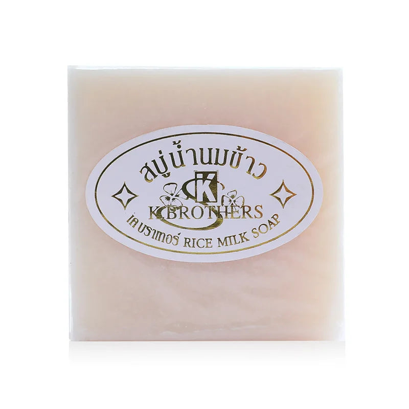 Bar of soap with K Brothers label on a white background