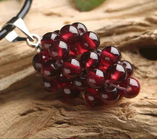 Natural Garnet Grape Pendant Necklace