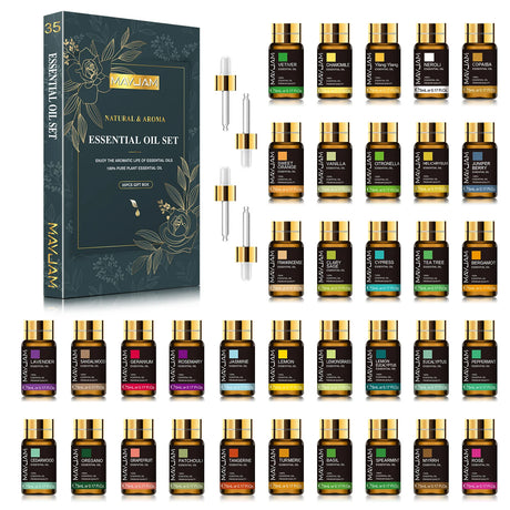 Set of essential oil bottles with a WILLYS box in the background