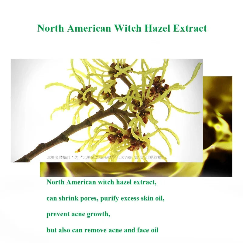 North American witch hazel extract with text on a white background