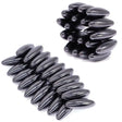 Two stacks of metallic, bullet-shaped objects on a white background