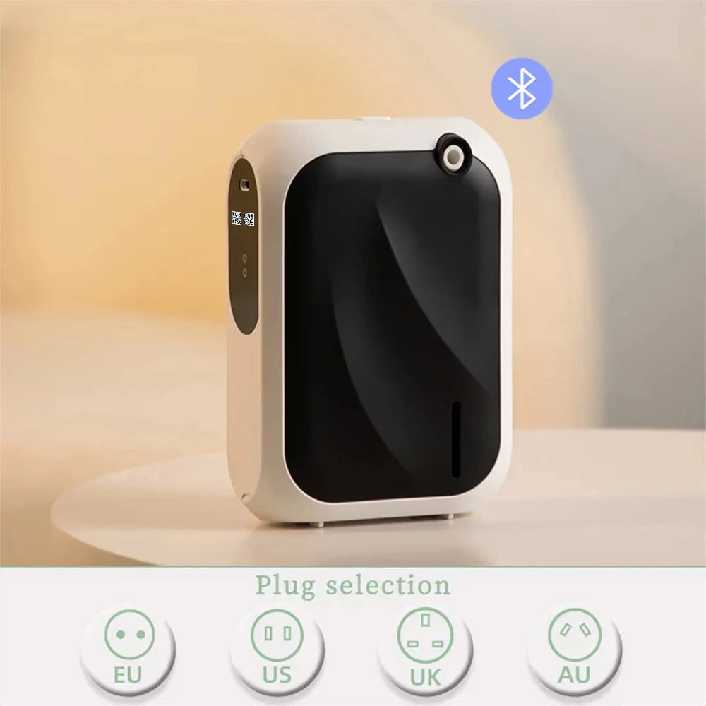 Modern electronic device with Bluetooth symbol on a neutral background