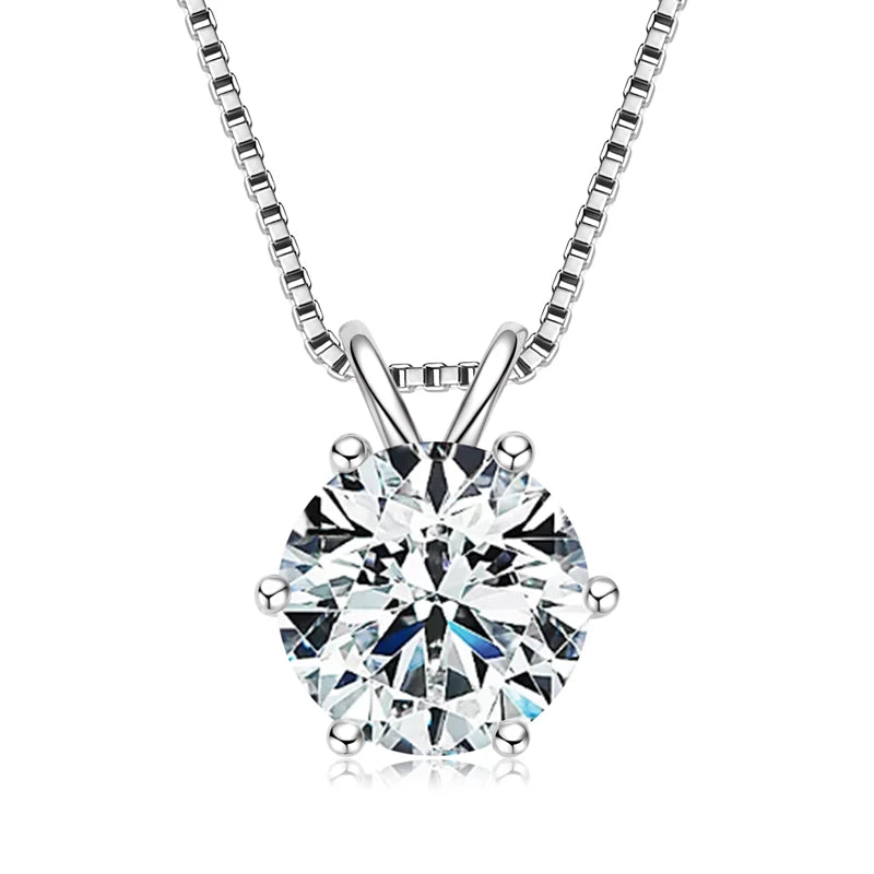Diamond necklace on a white background