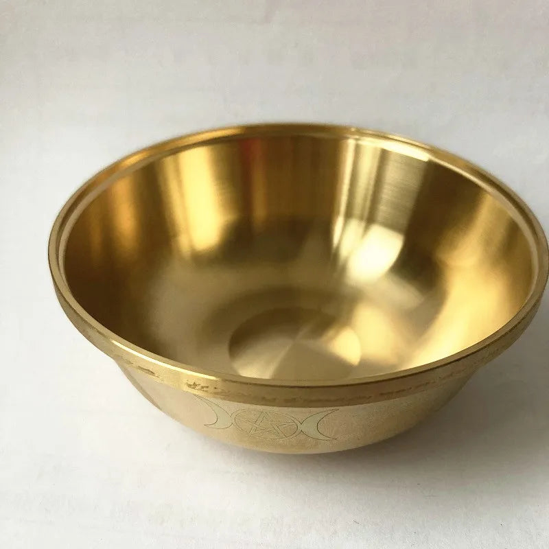 Gold bowl on a white background