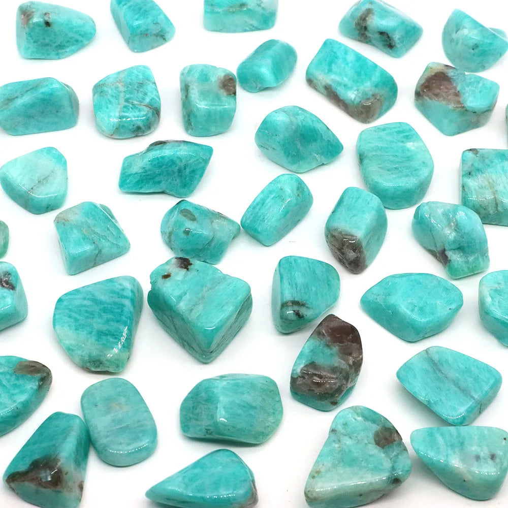 Turquoise stones on a white background