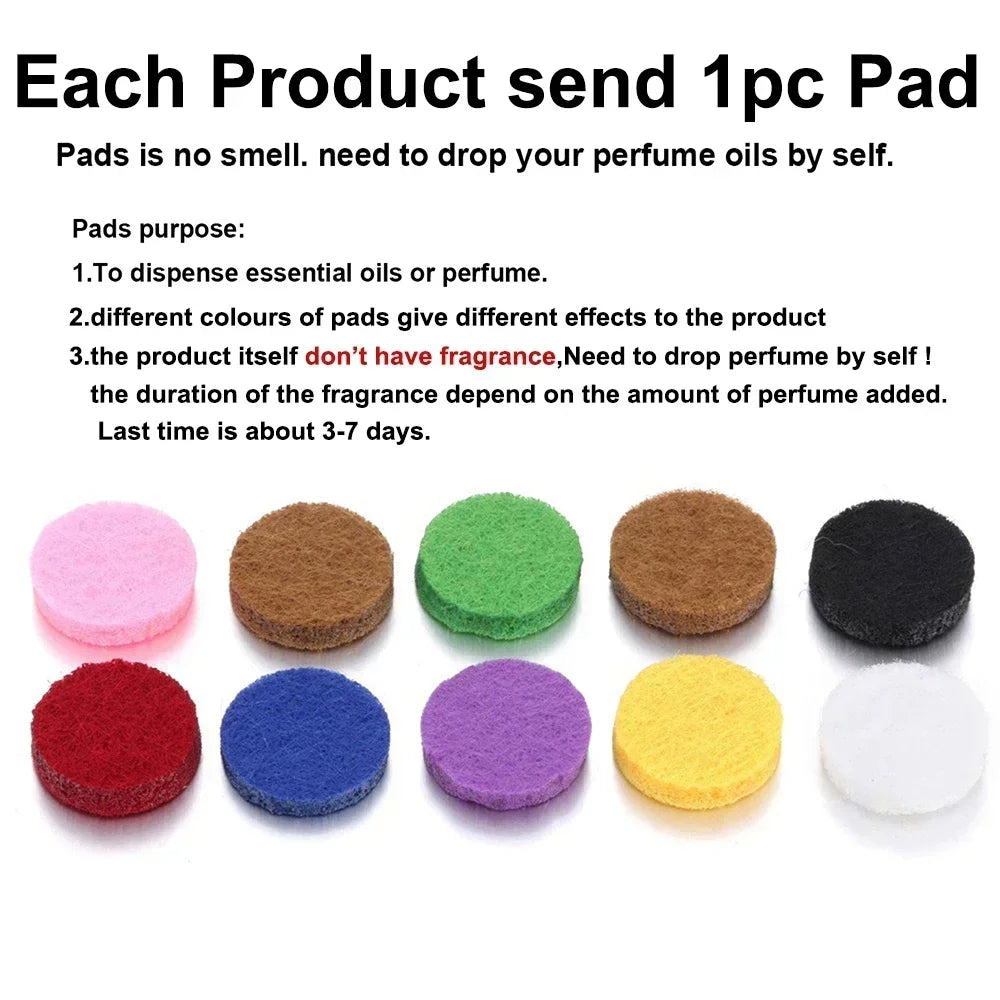 Colorful pads with text explaining their use and features on a white background