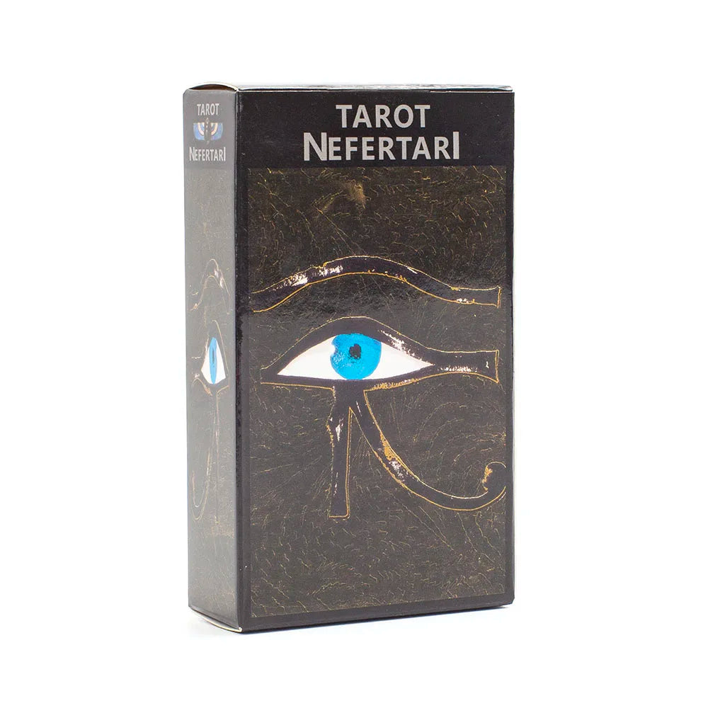 Tarot Nefertari packaging with an eye design on a white background