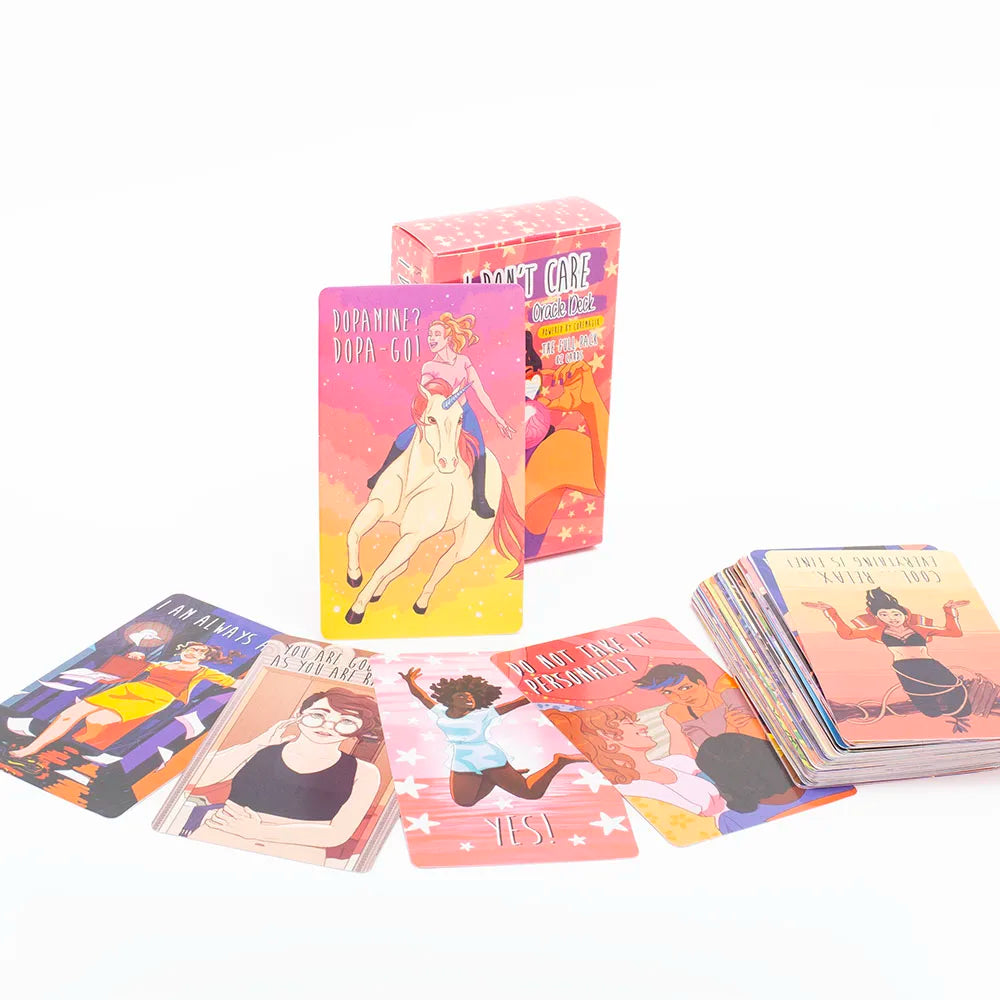 Set of colorful cards with illustrations on a white background