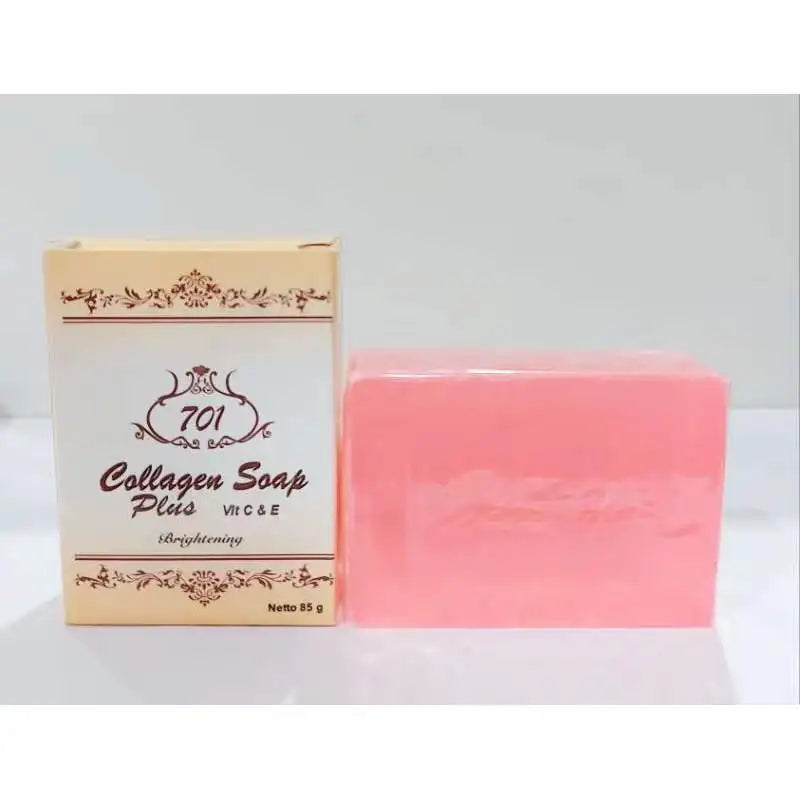 Collagen soap bar with packaging on a white background