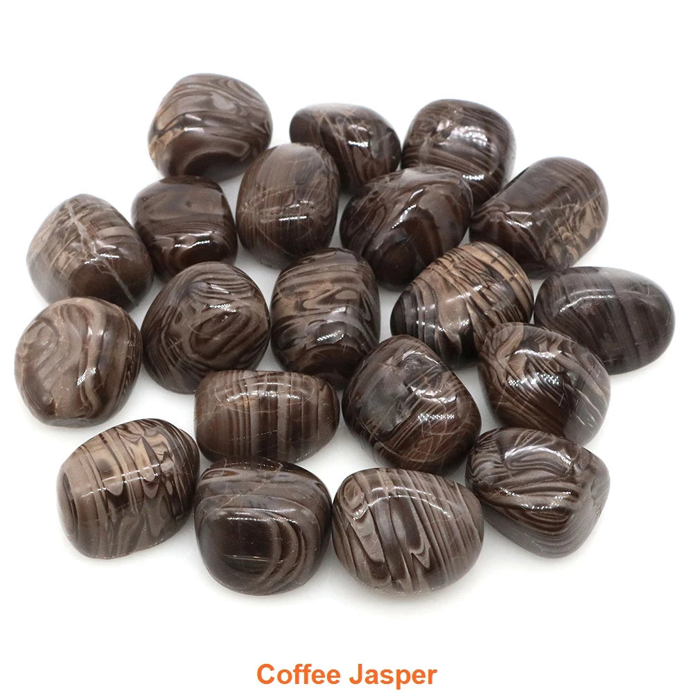 Coffee Jasper stones on a white background