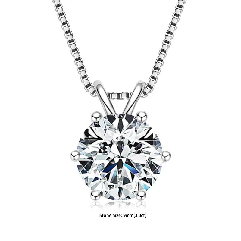 Diamond necklace with a round cut gemstone on a white background
