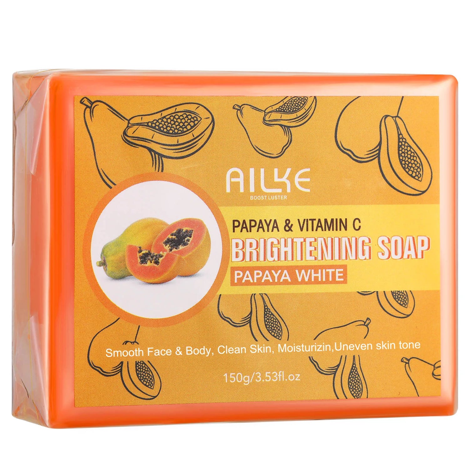 Ailke Papaya & Vitamin C Brightening Soap packaging on a white background