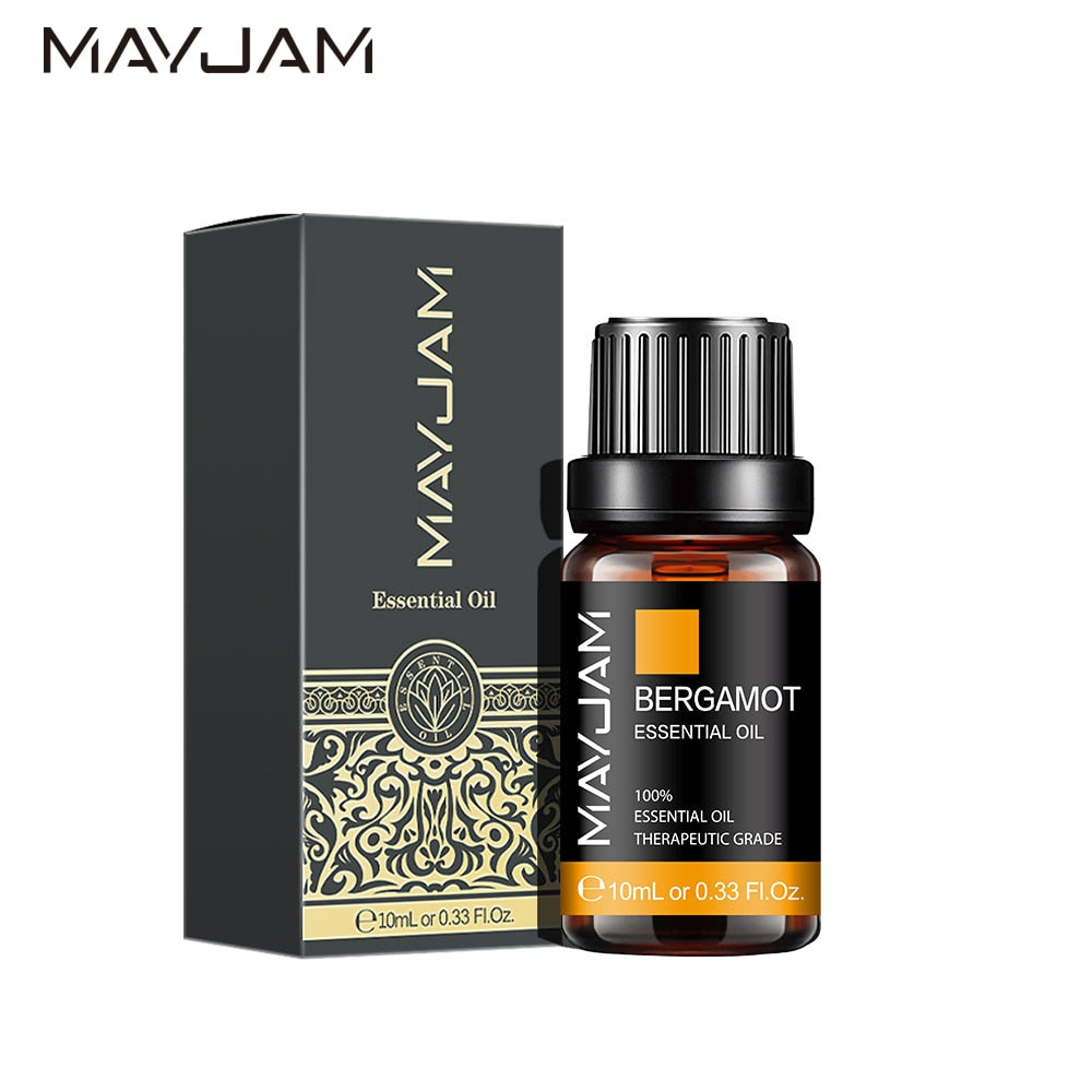 MayJam essential oil bottle and packaging on a white background