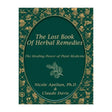 Book cover of 'The Lost Book Of Herbal Remedies' with decorative elements on a green background