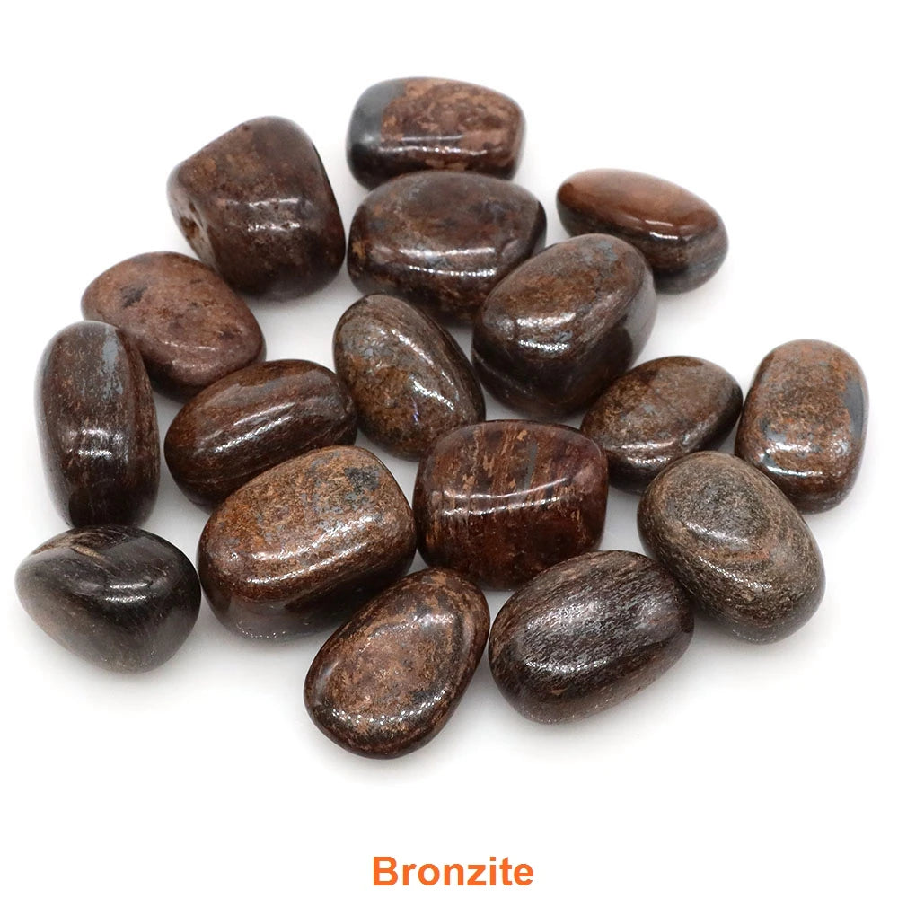 Bronzite stones on a white background
