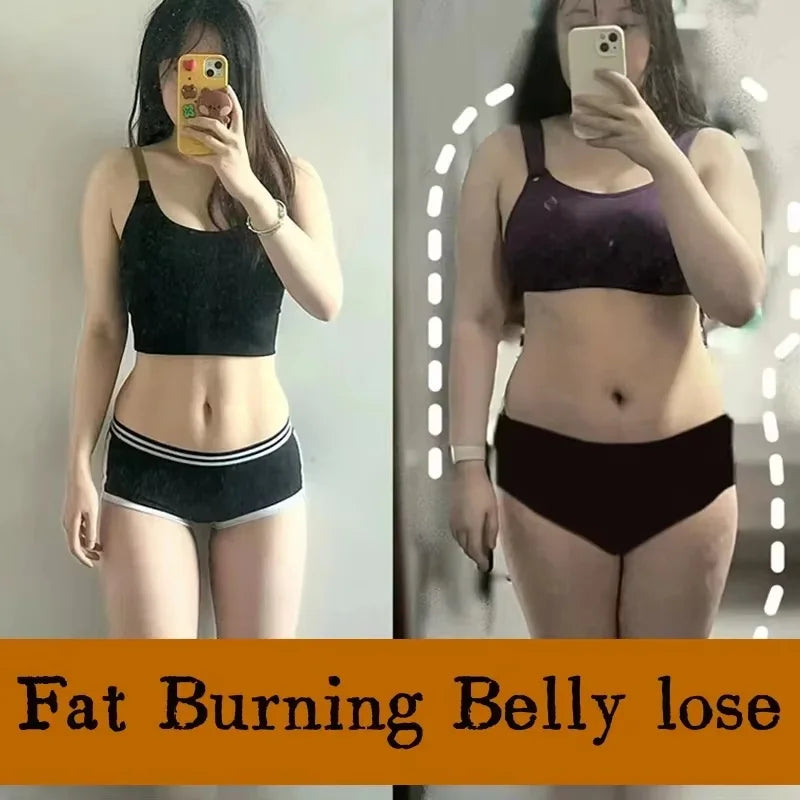 Before and after weight loss transformation of a person wearing black athletic wear.
