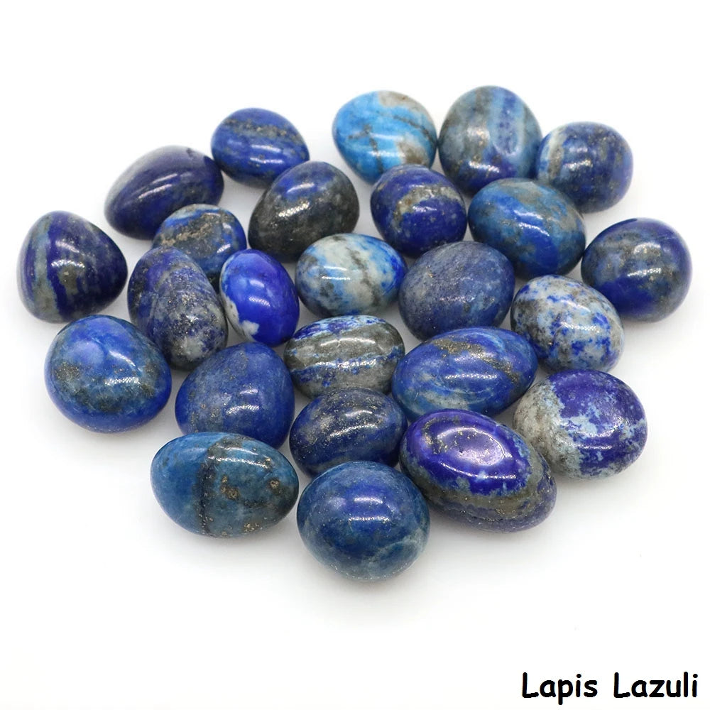 Collection of Lapis Lazuli stones on a white background
