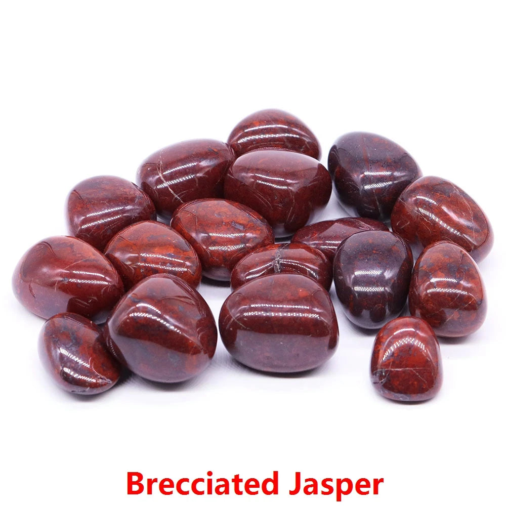 Brecciated Jasper stones on a white background