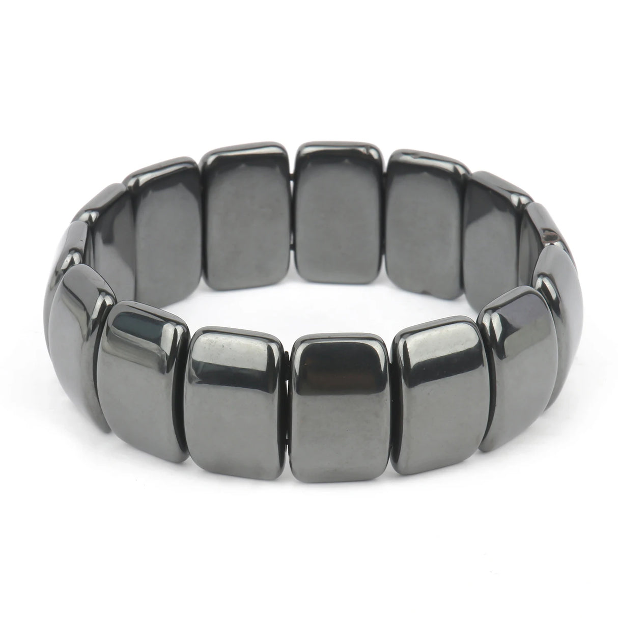 Black magnetic bracelet on a white background