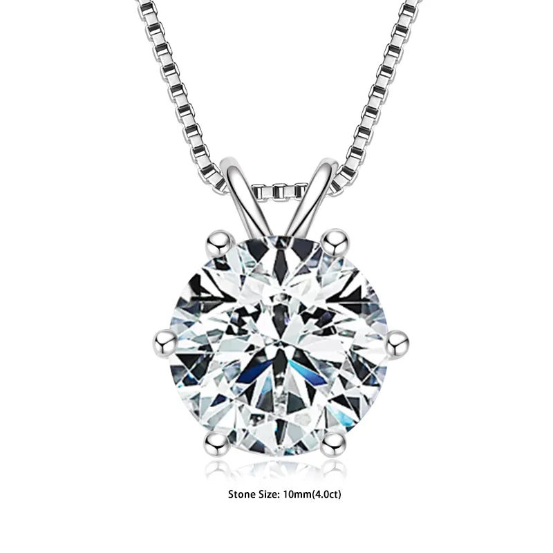 Diamond necklace with a round cut gemstone on a white background
