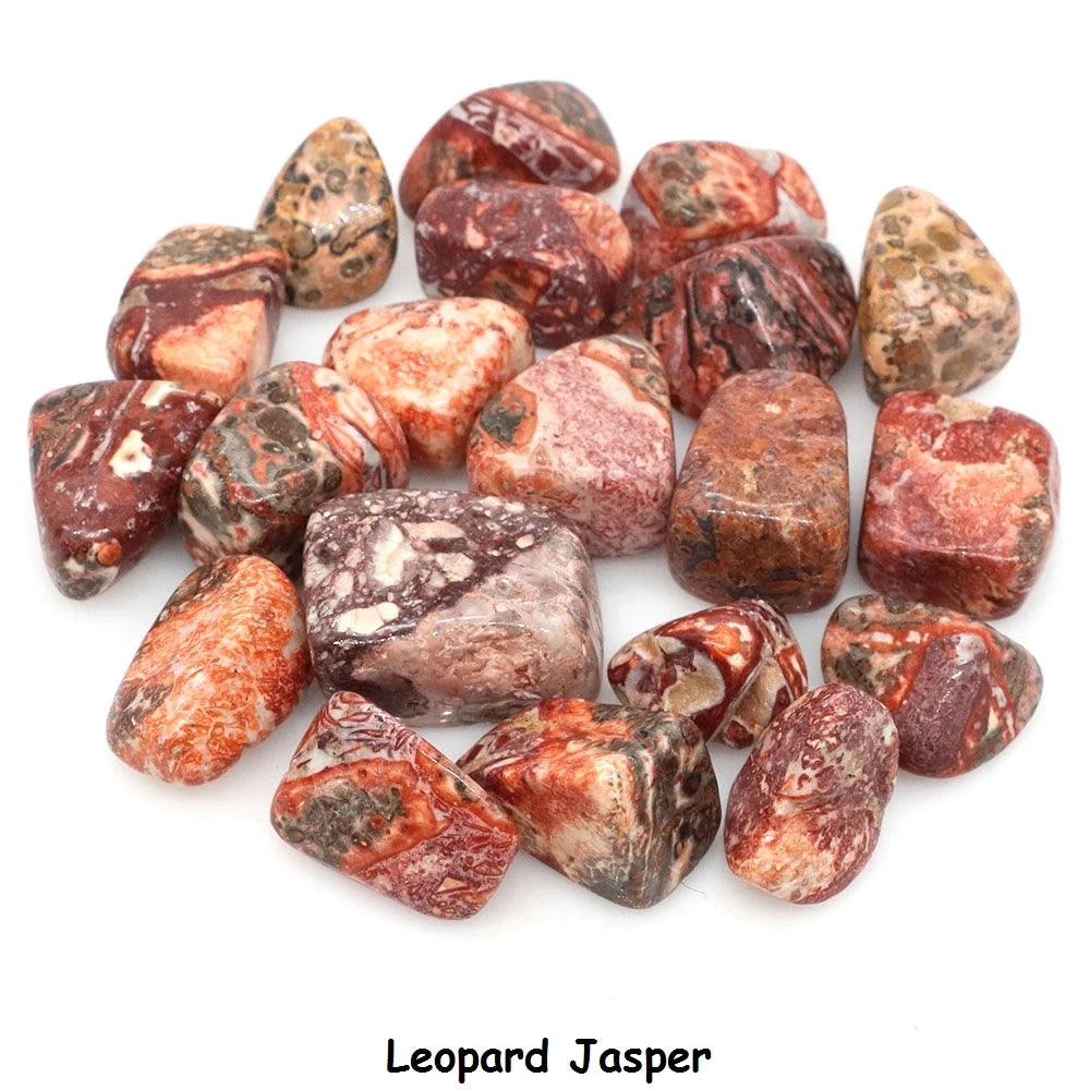 Leopard Jasper stones on a white background